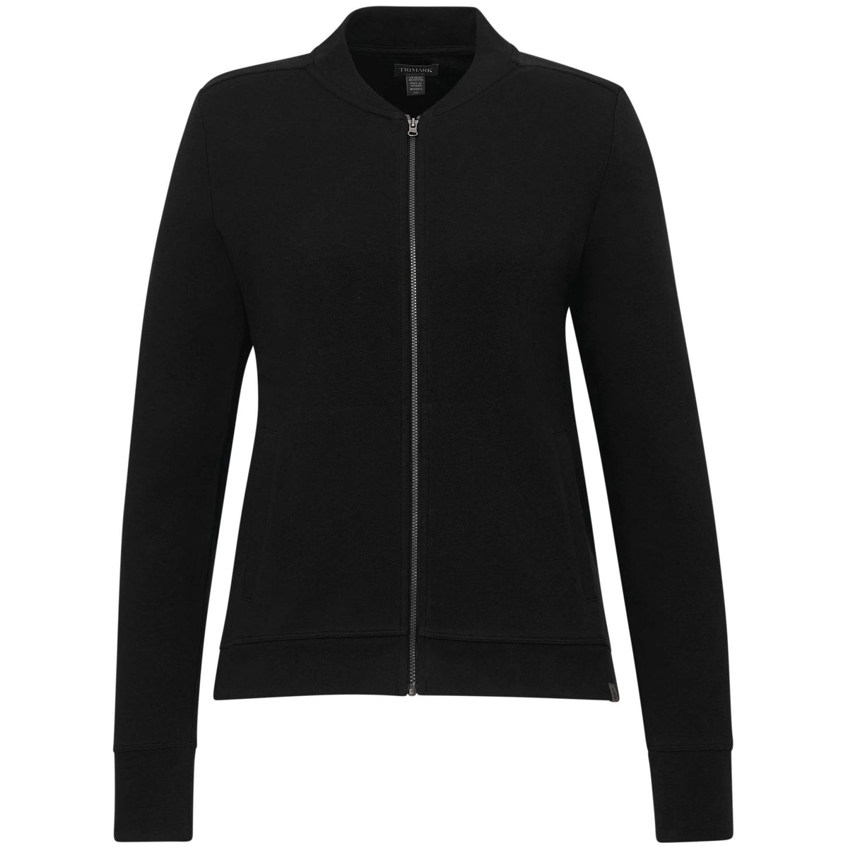 Rigi Eco Knit Full Zip Jacket for Women Embroidery - Black - Front