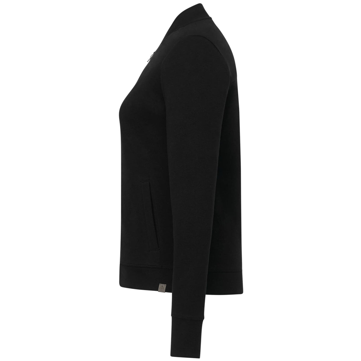 Rigi Eco Knit Full Zip Jacket for Women Embroidery - Black - Left Side