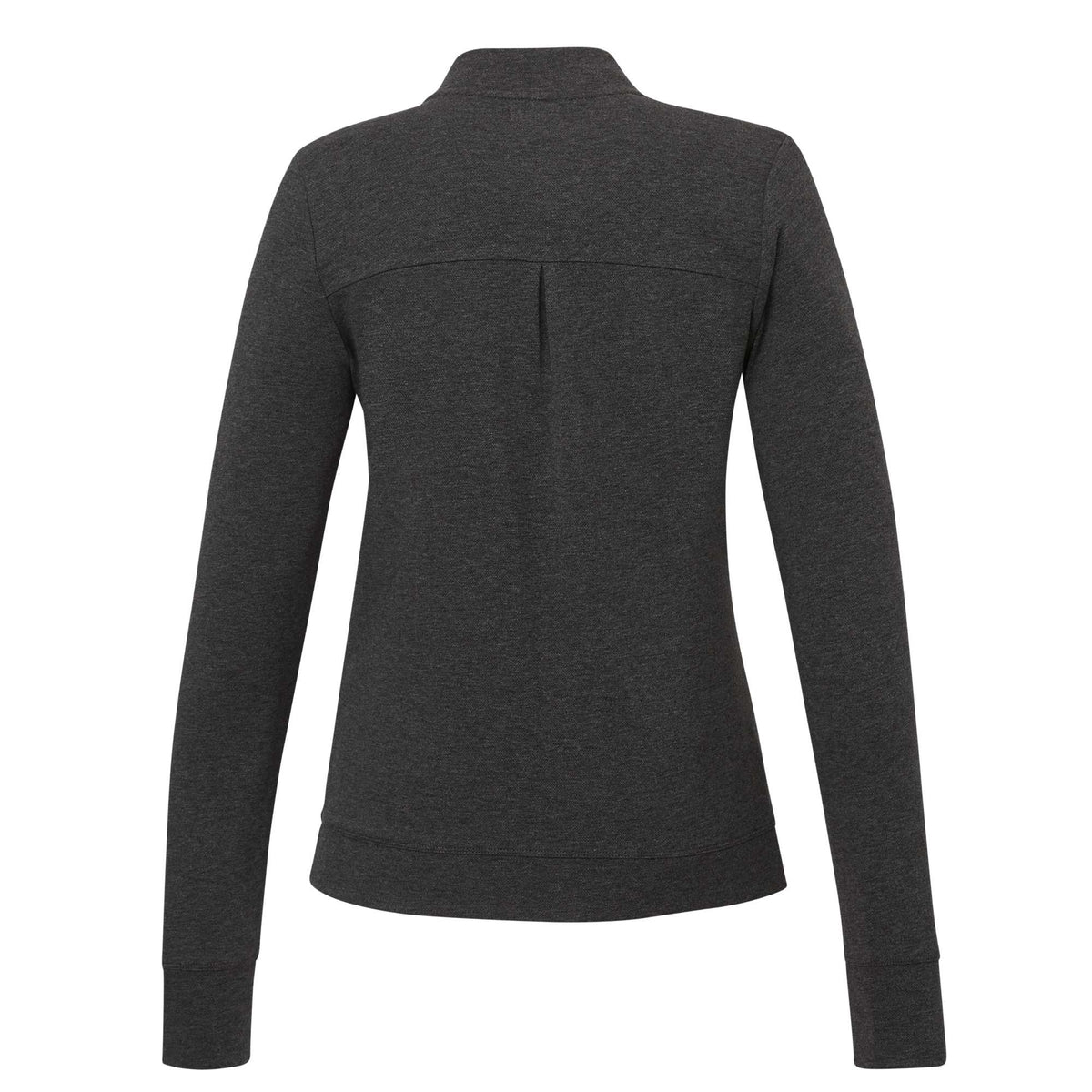 Rigi Eco Knit Full Zip Jacket for Women Embroidery - Heather Dark Charcoal - Back