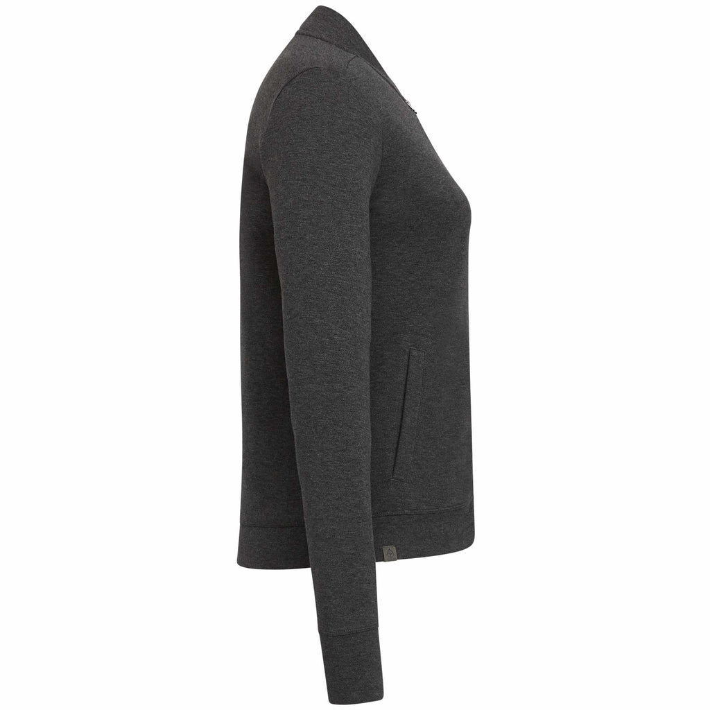 Rigi Eco Knit Full Zip Jacket for Women Embroidery - Heather Dark Charcoal - Right Side