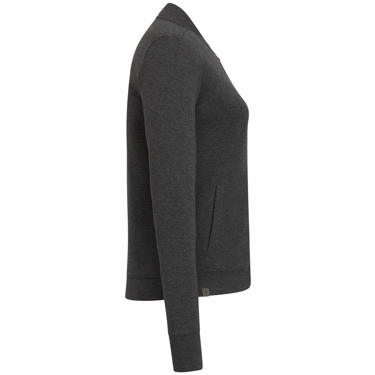 Rigi Eco Knit Full Zip Jacket for Women Embroidery - Heather Dark Charcoal - Right Side