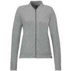Rigi Eco Knit Full Zip Jacket for Women Embroidery - Heather Grey - Front