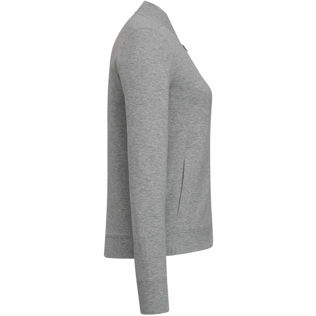 Rigi Eco Knit Full Zip Jacket for Women Embroidery - Heather Grey - Right Side