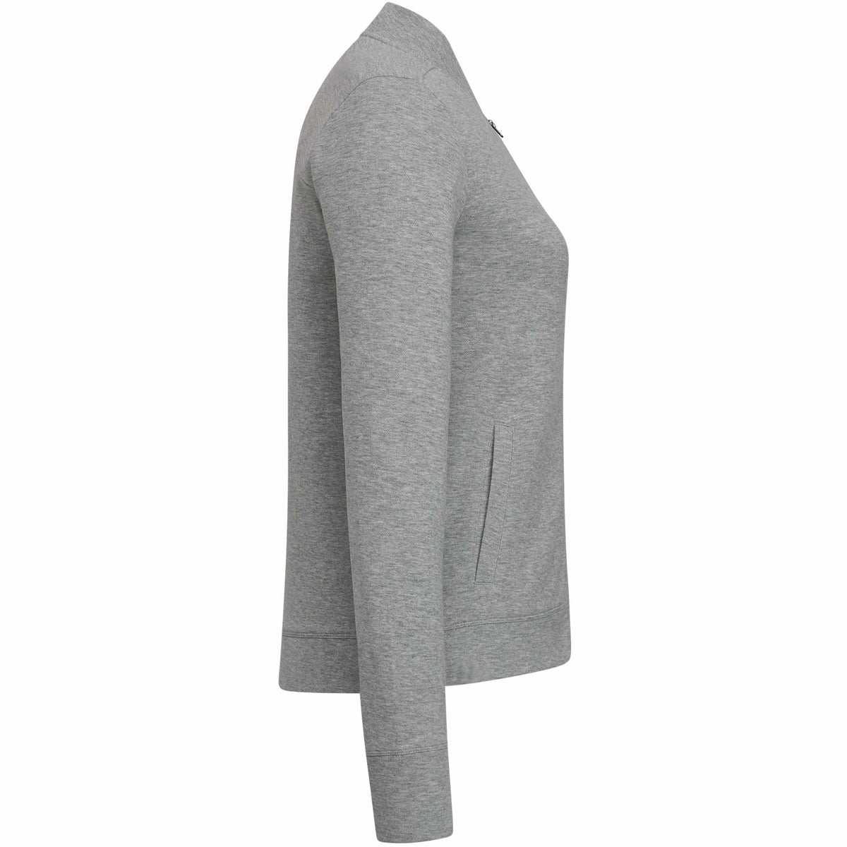 Rigi Eco Knit Full Zip Jacket for Women Embroidery - Heather Grey - Right Side