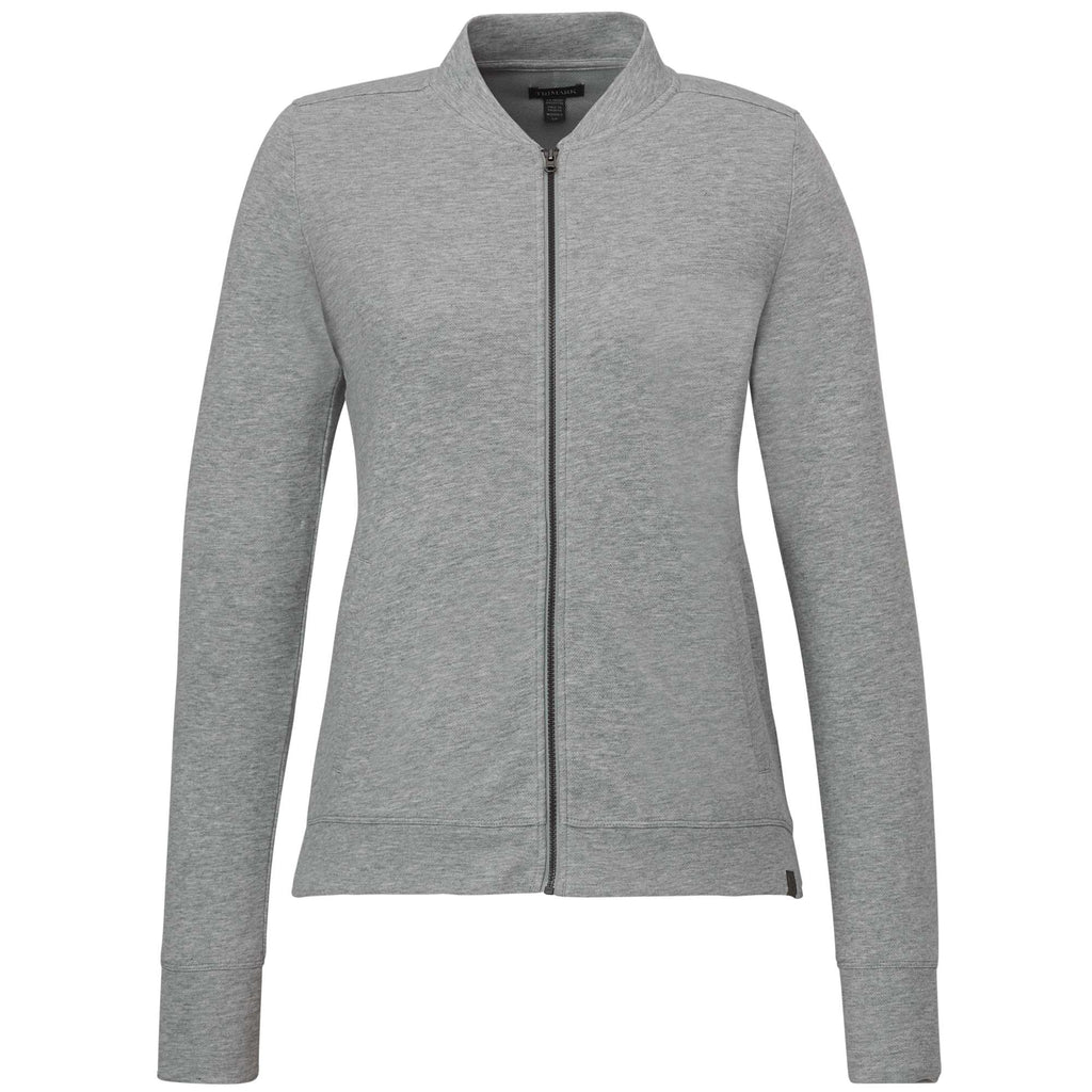 Rigi Eco Knit Full Zip Jacket for Women Transfer - Heather Grey - Front