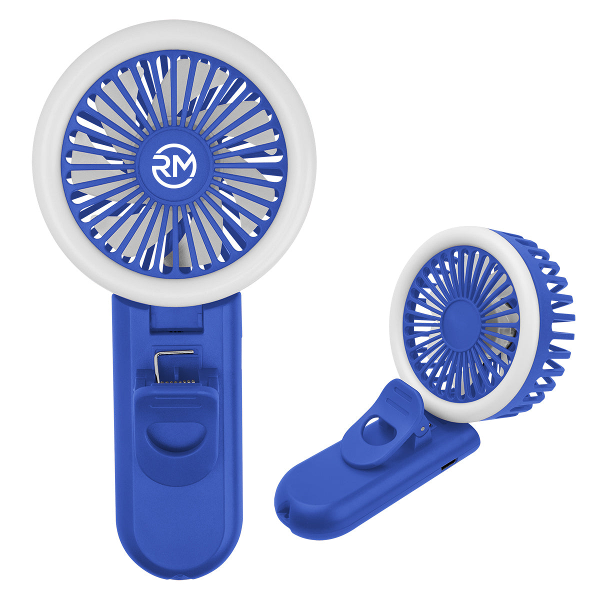 Ring Light and Fan for Phone and Laptop - Royal Blue - Pad Print