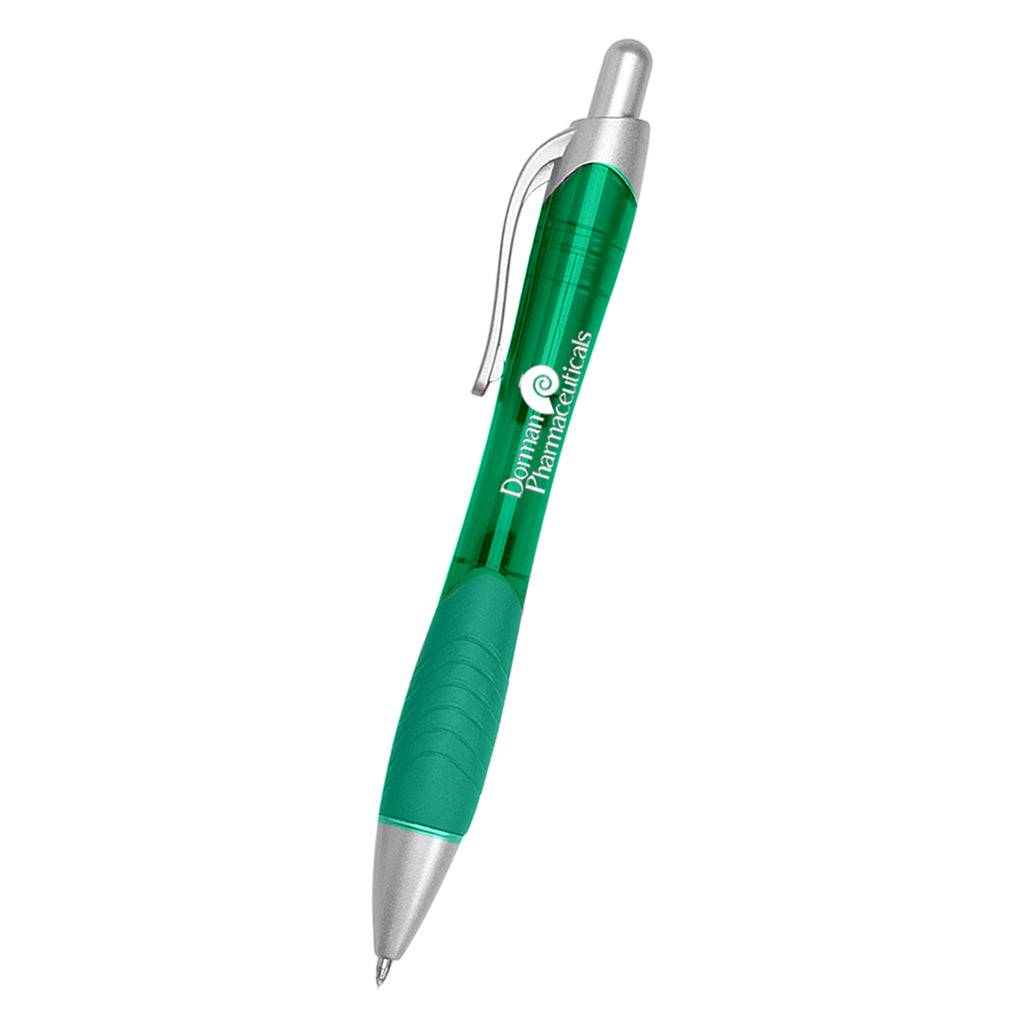 Rio Gel Pen with a Contoured Rubber Grip - Green - Silk Screen