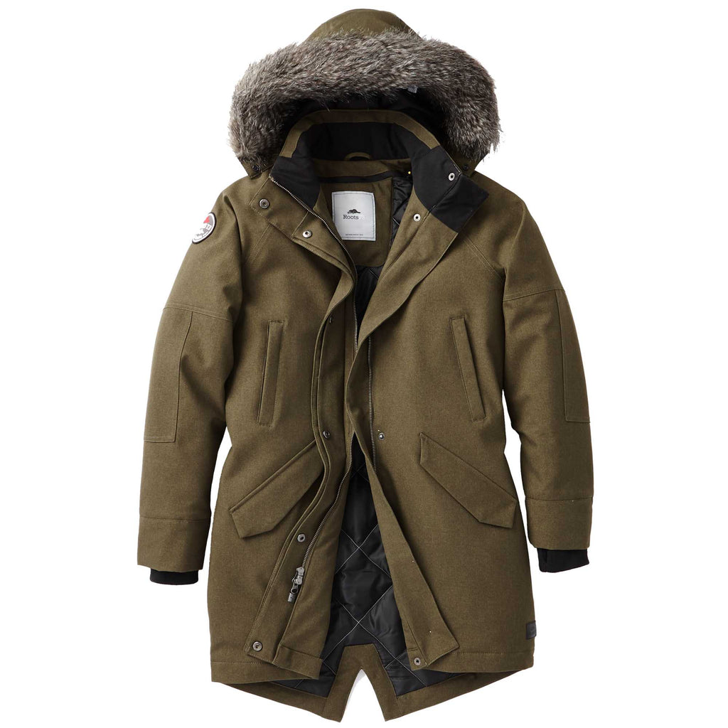 Roots73 Bridgewater Insulated Waterproof Parka for Women Embroidery - Loden - Front Flat