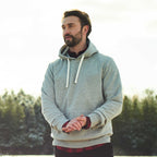 Roots73 Maplegrove Fleece Hoodie for Men Transfer - Grey Mix - On Model