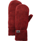 Roots73 Maplelake Fleece Lined Knit Mittens Embroidery - Dark Red Heather - Flat