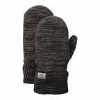 Roots73 Maplelake Fleece Lined Knit Mittens Embroidery - Smoke Heather - Flat