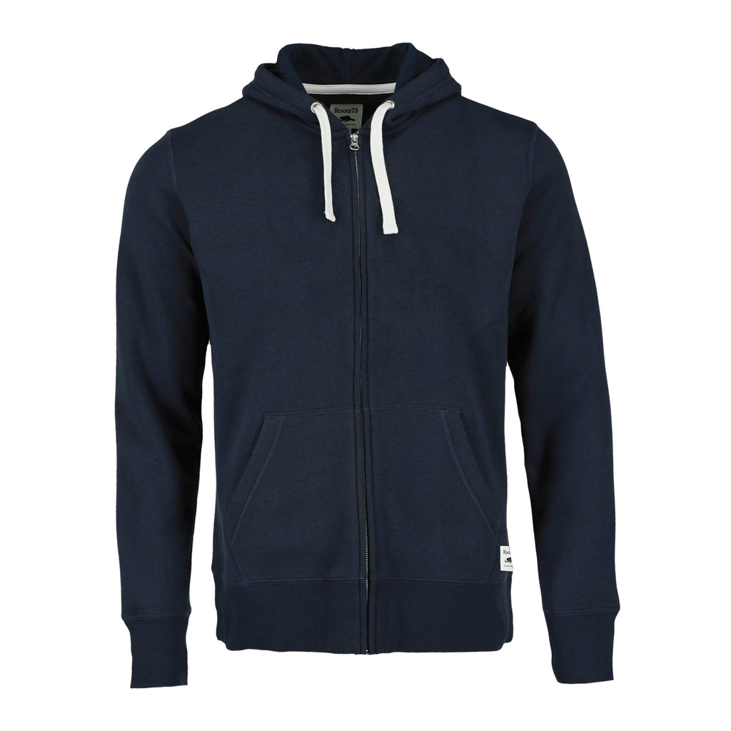 Roots73 Paddlecreek Full Zip Fleece Hoodie for Men Embroidery - Atlantic Navy - Front Flat