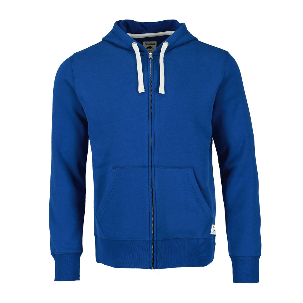 Roots73 Paddlecreek Full Zip Fleece Hoodie for Men Embroidery - Cobalt - Front Flat