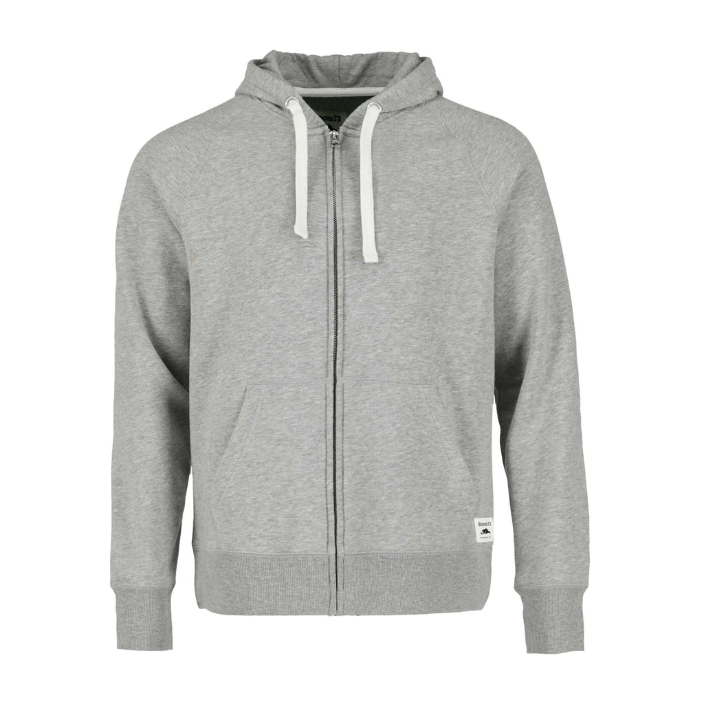Roots73 Paddlecreek Full Zip Fleece Hoodie for Men Embroidery - Grey Mix - Front Flat