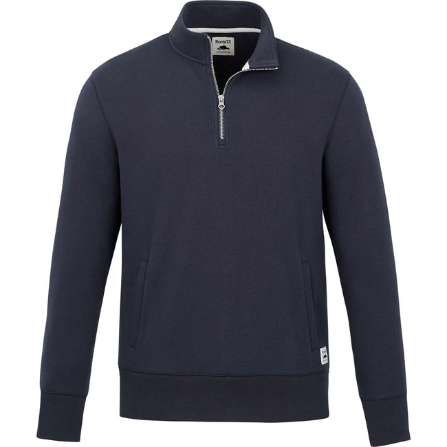 Roots73 Paddlecreek Sueded Fleece Quarter Zip for Men Embroidery