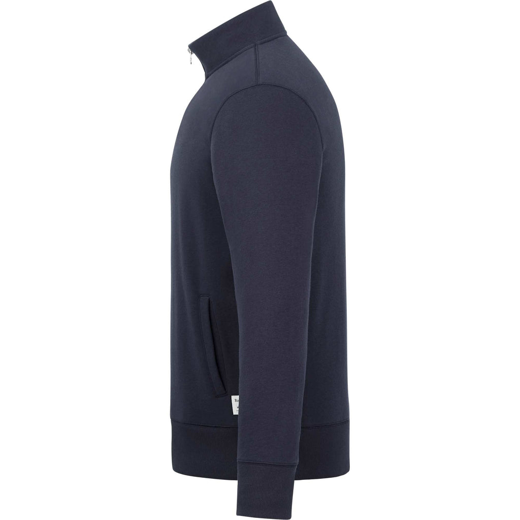 Roots73 Paddlecreek Sueded Fleece Quarter Zip for Men Embroidery - Atlantic Navy - Left Side