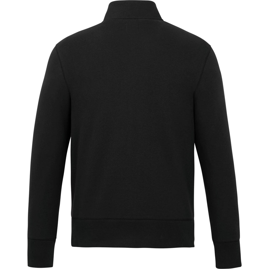 Roots73 Paddlecreek Sueded Fleece Quarter Zip for Men Embroidery - Black - Back