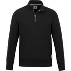 Roots73 Paddlecreek Sueded Fleece Quarter Zip for Men Embroidery - Black - Front