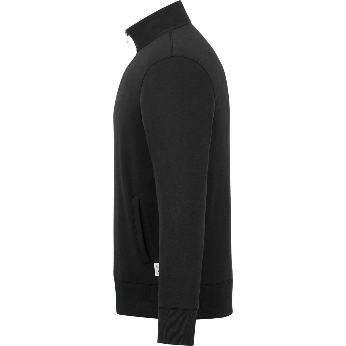 Roots73 Paddlecreek Sueded Fleece Quarter Zip for Men Embroidery - Black - Left Side