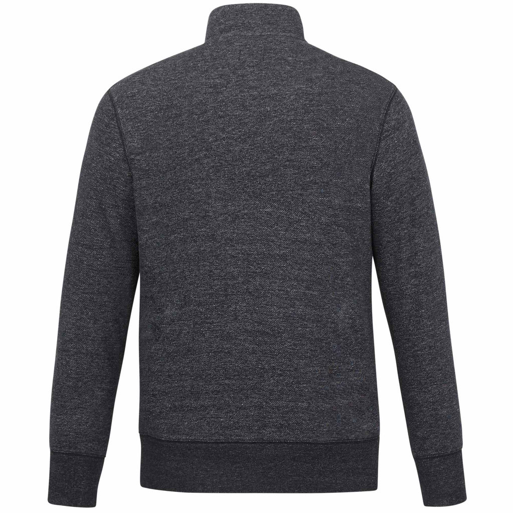 Roots73 Paddlecreek Sueded Fleece Quarter Zip for Men Embroidery - Black Mix - Back