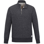 Roots73 Paddlecreek Sueded Fleece Quarter Zip for Men Embroidery - Black Mix - Front