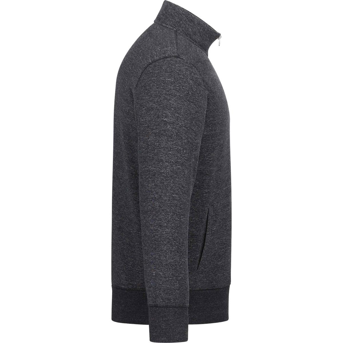Roots73 Paddlecreek Sueded Fleece Quarter Zip for Men Embroidery - Black Mix - Right Side