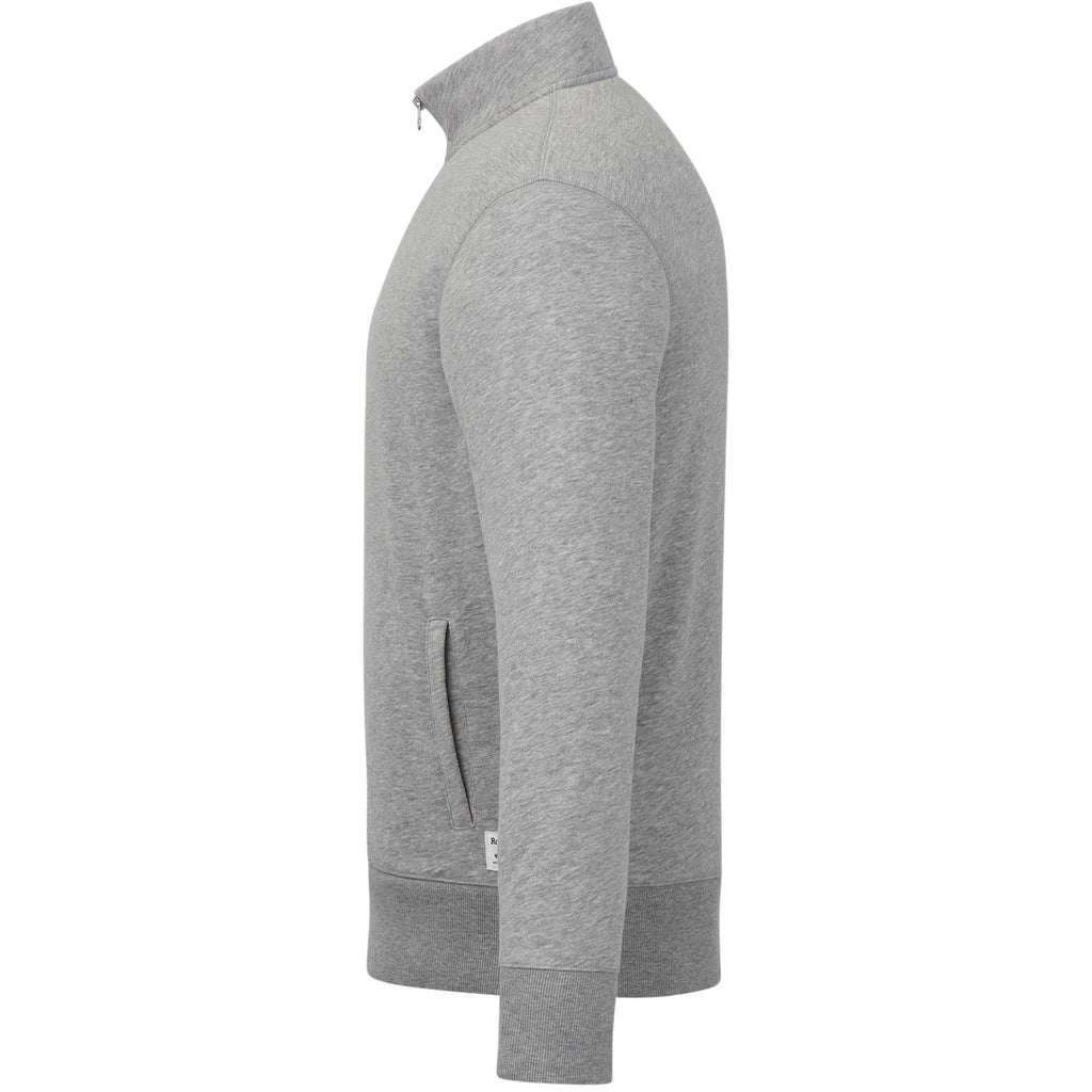 Roots73 Paddlecreek Sueded Fleece Quarter Zip for Men Embroidery - Grey Mix - Left Side