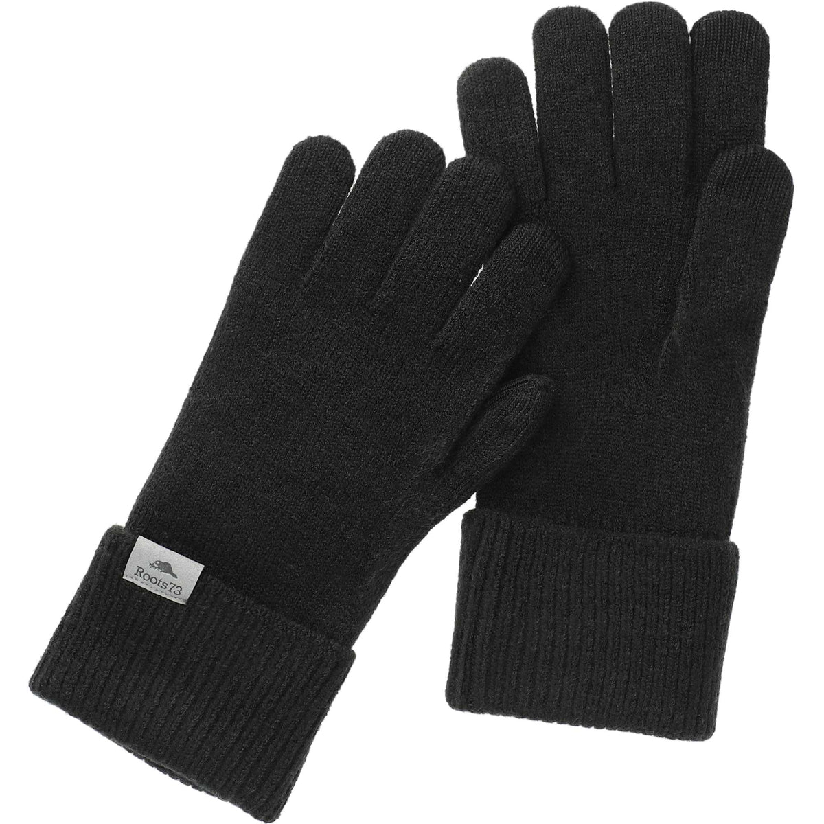 Roots73 Redcliff Knit Touchscreen Gloves Embroidery - Black - Right Angle