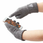 Roots73 Redcliff Knit Touchscreen Gloves Embroidery - Charcoal Mix - Left Angle