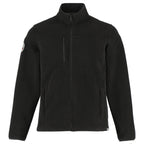 Roots73 Westville Recycled Microfleece Full Zip Jacket for Men Embroidery - Black - Front