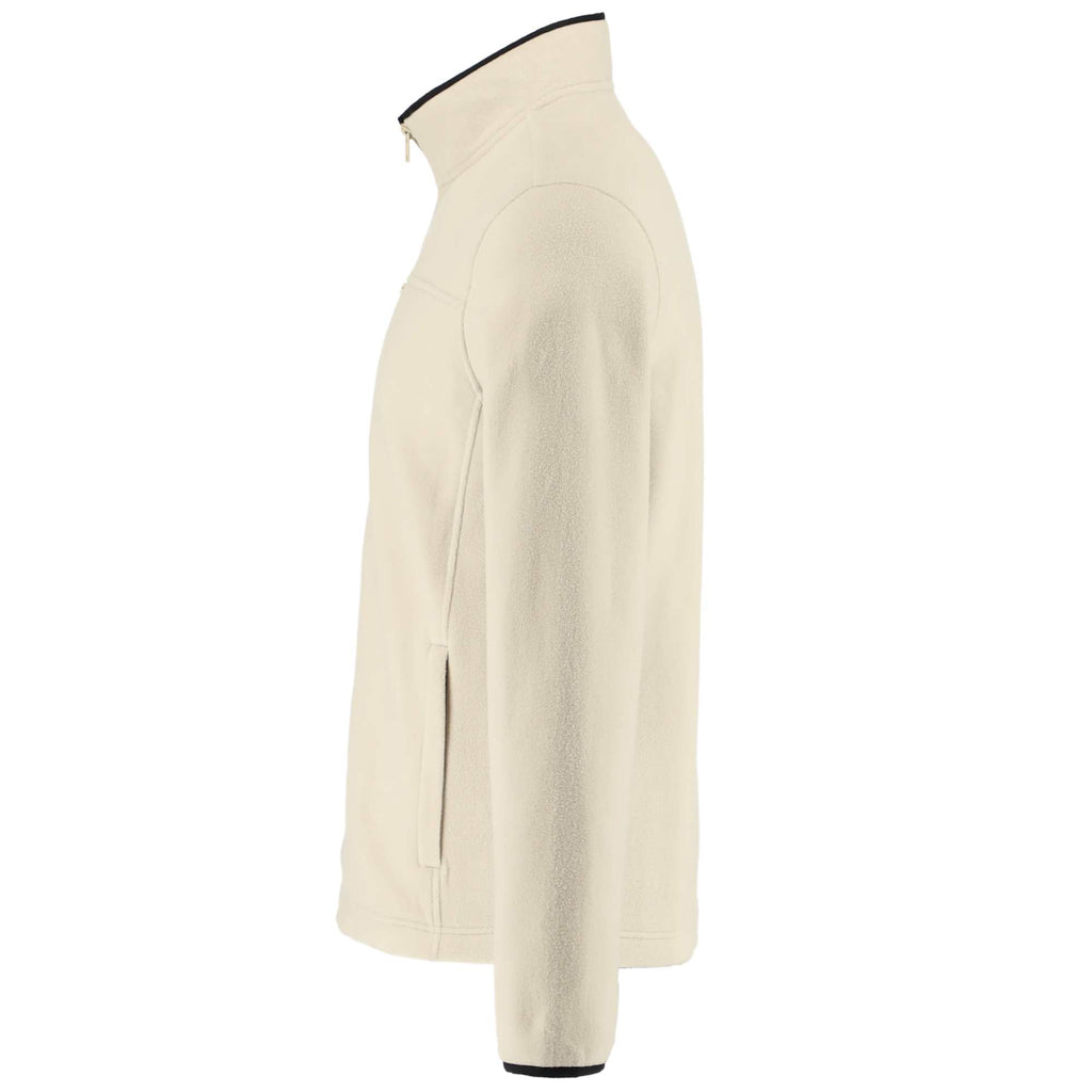 Roots73 Westville Recycled Microfleece Full Zip Jacket for Men Embroidery - Oatmeal - Left Side