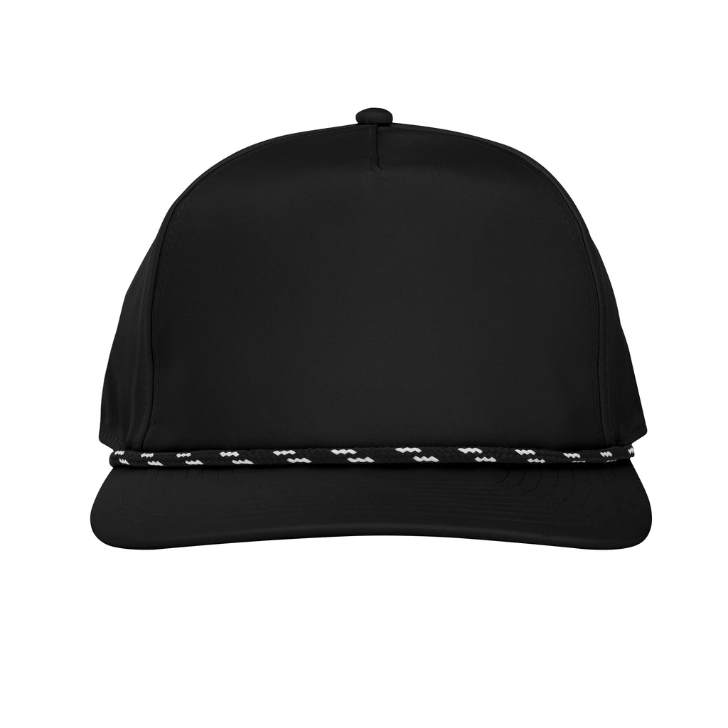 Rope Cap, Stroke Play Embroidery - Black with Black - Front