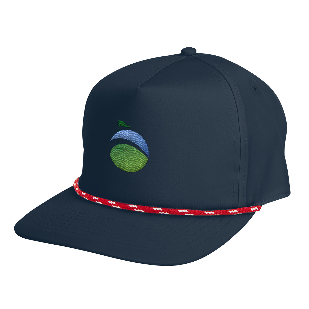 Rope Cap, Stroke Play Embroidery - Red - Embroidery