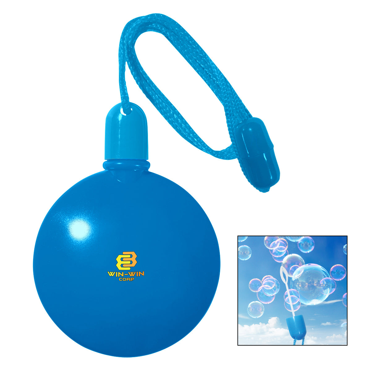 Round Bubble Dispenser, 1.33 oz - Blue - Full Color