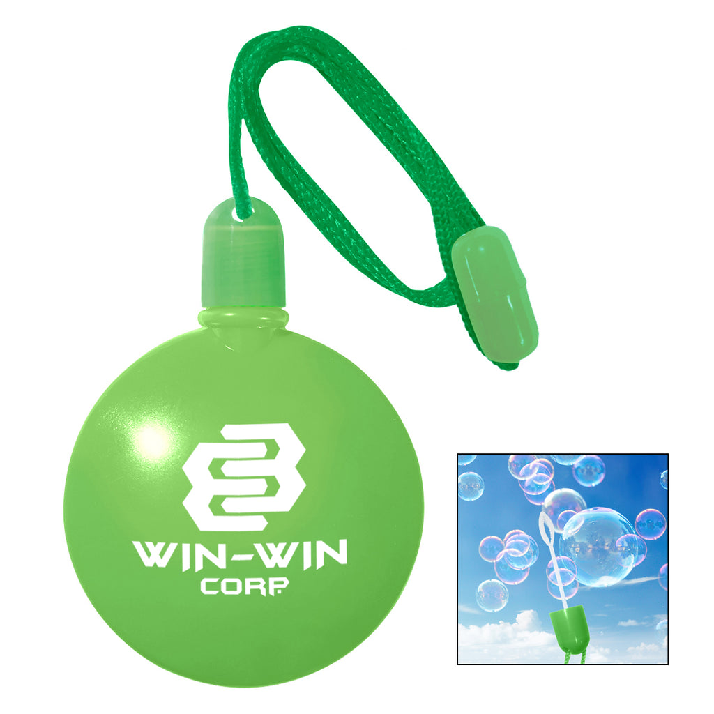 Round Bubble Dispenser, 1.33 oz - Lime Green - Pad Print