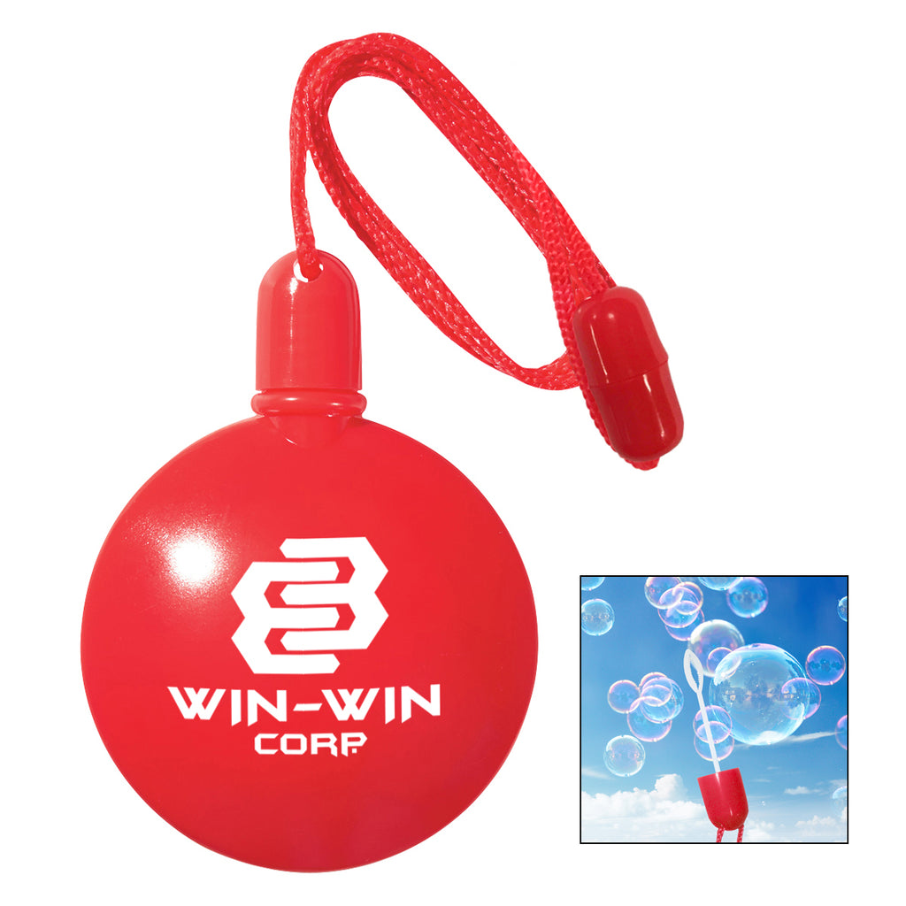 Round Bubble Dispenser, 1.33 oz - Red - Pad Print