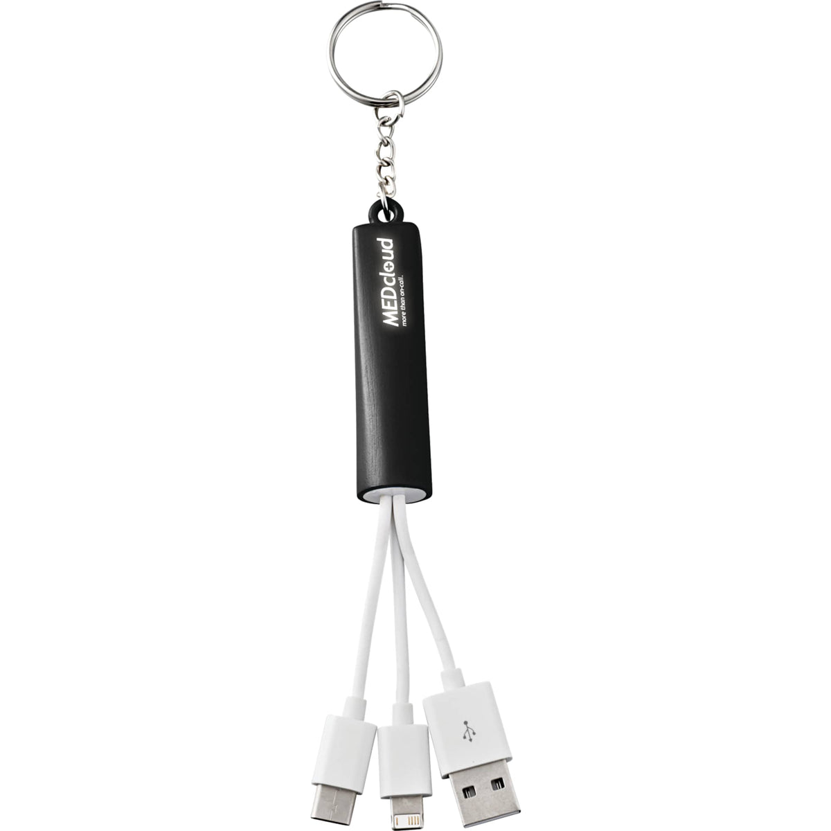 Route Light Up Logo Keychain Cable, 3-in-1 - Black - Front