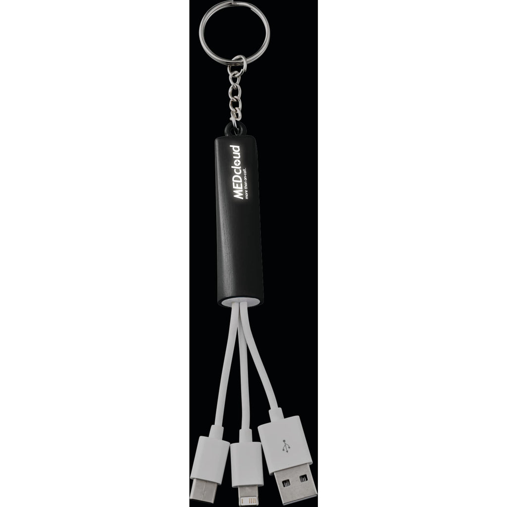 Route Light Up Logo Keychain Cable, 3-in-1 - Black - Photo