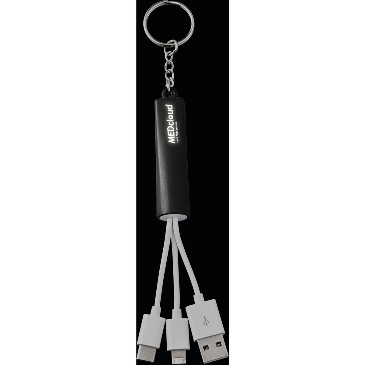 Route Light Up Logo Keychain Cable, 3-in-1 - Black - Photo