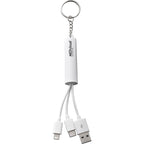 Route Light Up Logo Keychain Cable, 3-in-1 - White - Front 2