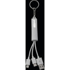 Route Light Up Logo Keychain Cable, 3-in-1 - White - Front