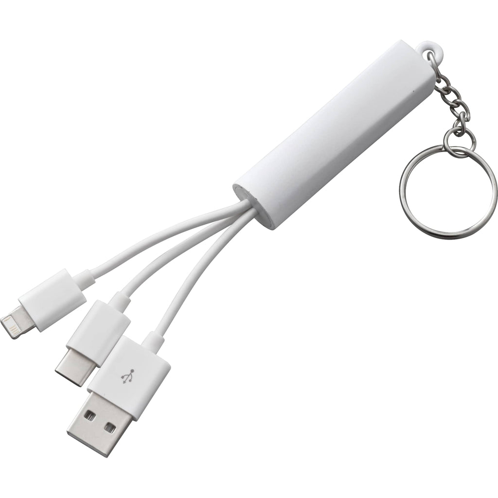Route Light Up Logo Keychain Cable, 3-in-1 - White - Photo