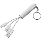 Route Light Up Logo Keychain Cable, 3-in-1 - White - Photo