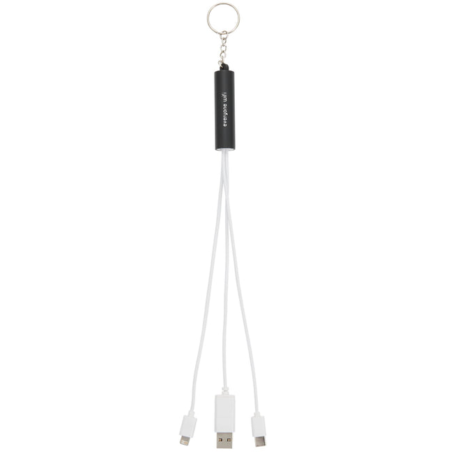 Route Light Up Logo Keychain Cable, 5-in-1 Laser Engraving