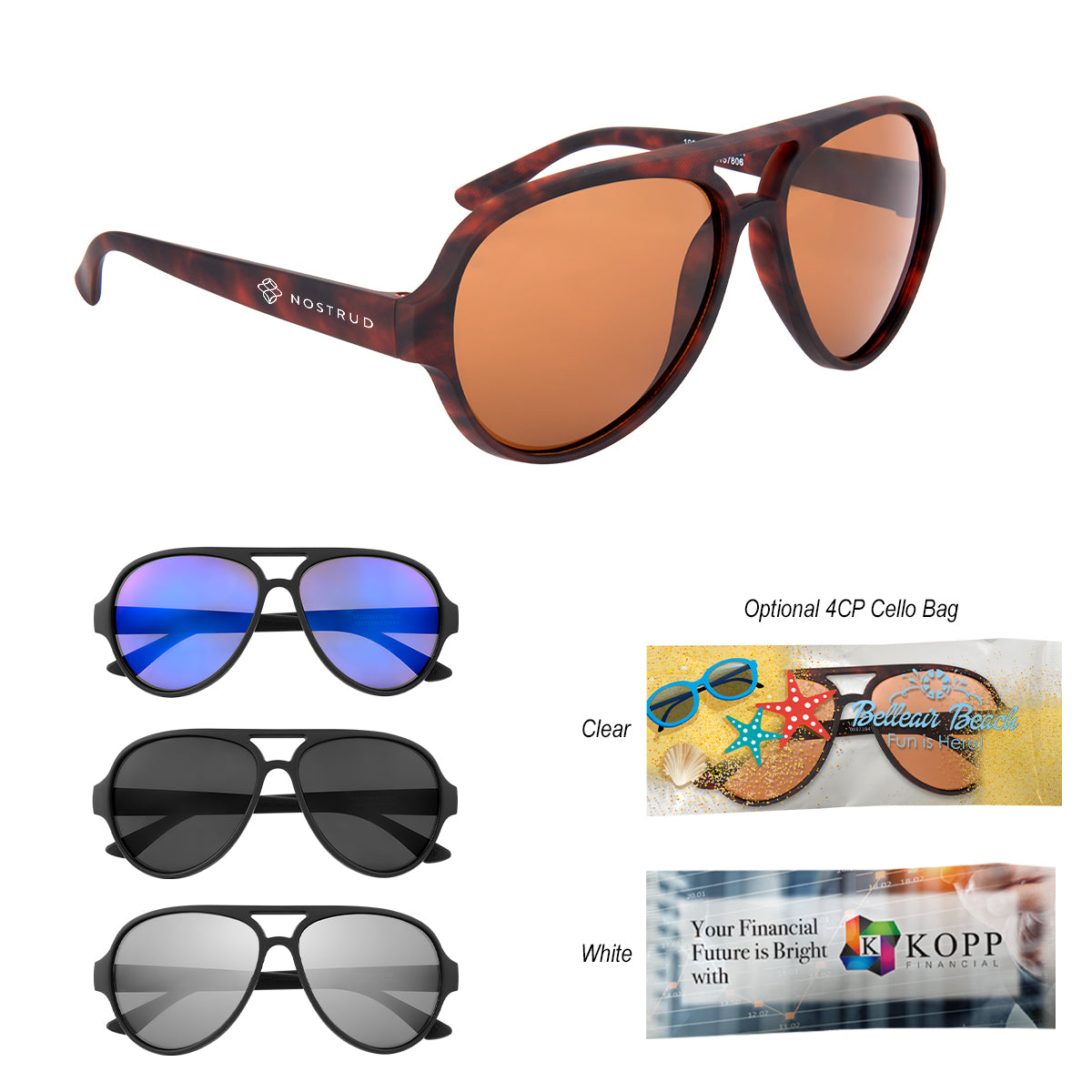 Rubberized Aviator Sunglasses with Recycled Frames - Black with Black