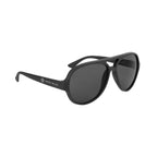 Rubberized Aviator Sunglasses with Recycled Frames - Black with Black - Silk Screen