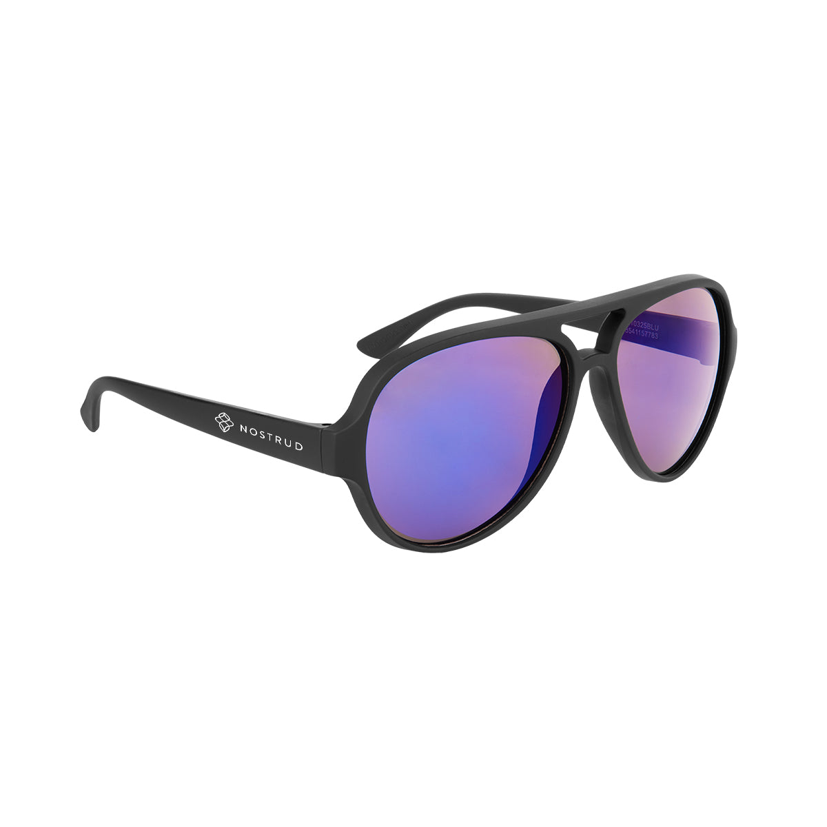 Rubberized Aviator Sunglasses with Recycled Frames - Blue - Silk Screen