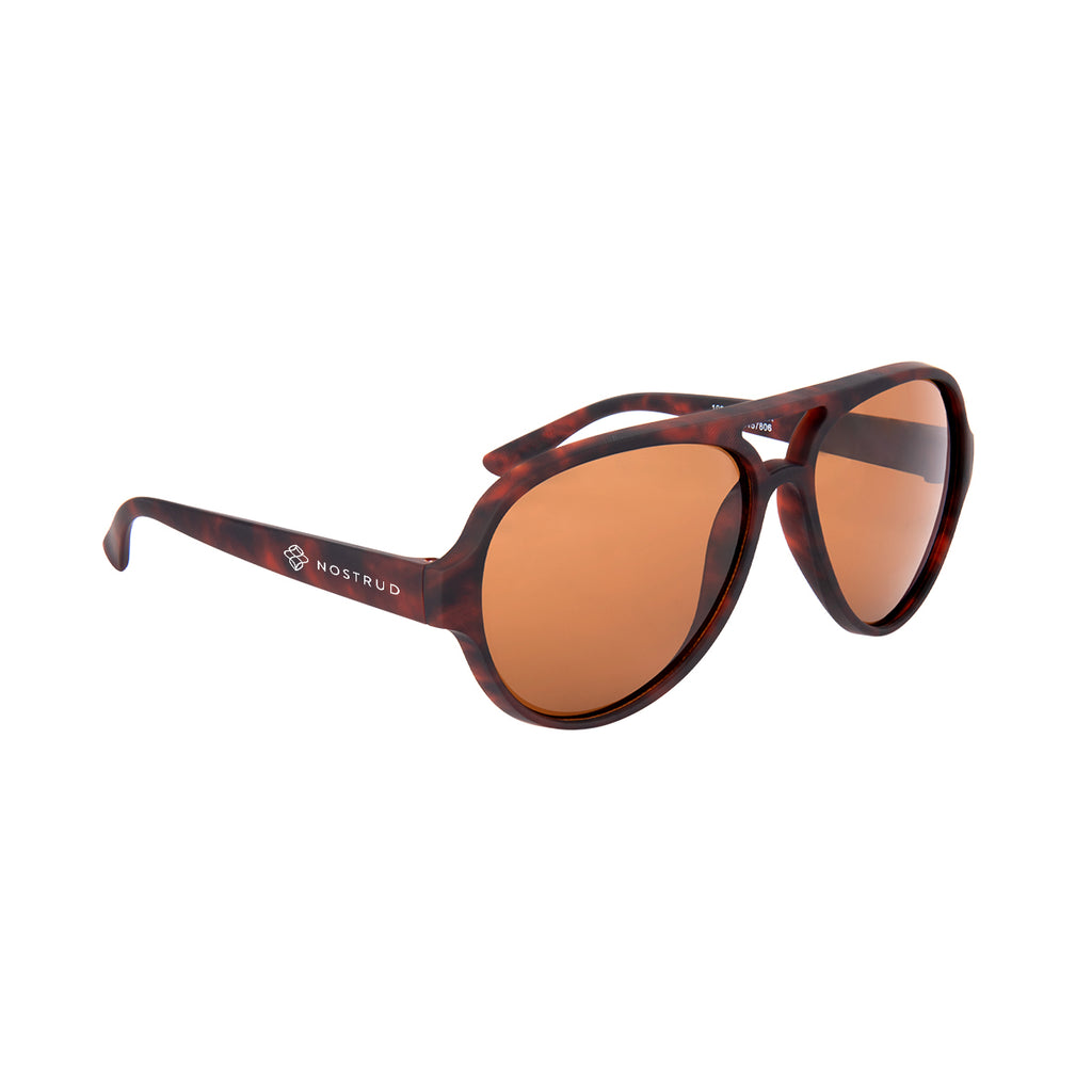 Rubberized Aviator Sunglasses with Recycled Frames - Tortoise - Silk Screen