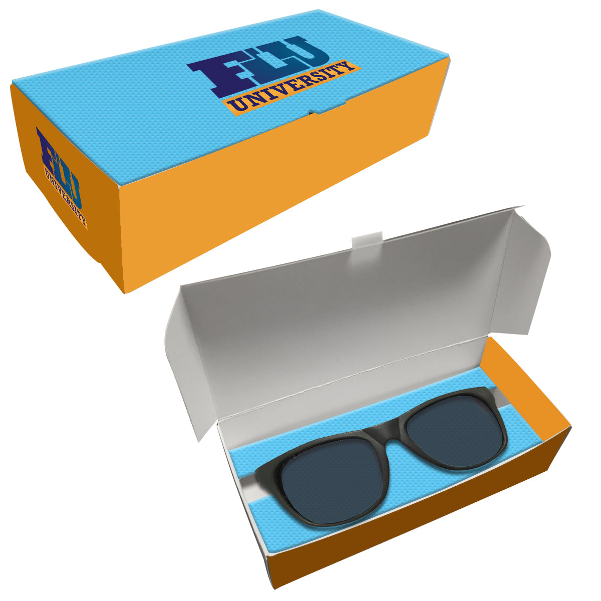 Rubberized Sunglasses, Mirrored - Optional_Custombox_4CP