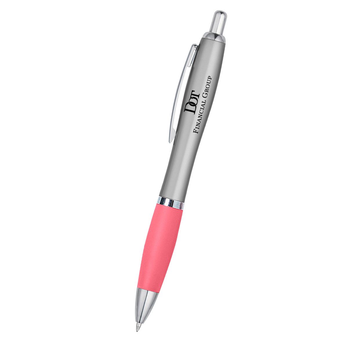 Satin Pen, Custom Printed Full Color - Pink - Silk Screen